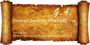 Georgijevits Almiréna névjegykártya